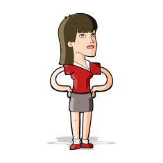 cartoon woman with hands on hips N97