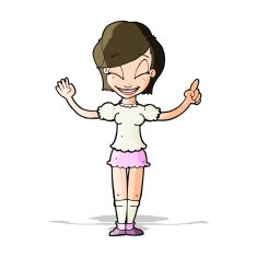 cartoon pretty girl with idea N11