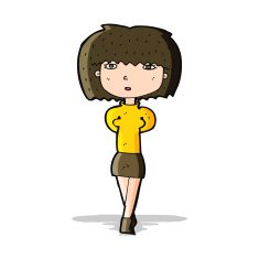 cartoon shy woman N22