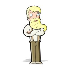 cartoon bearded hipster man N4