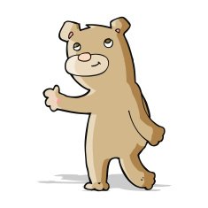 cartoon happy waving bear N2