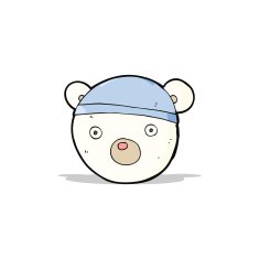 cartoon polar bear cub wearing hat N2