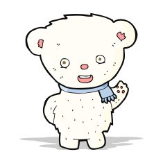 Cartoon Polar Bear Waving N4