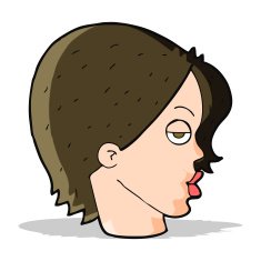 cartoon woman raising eyebrow N8