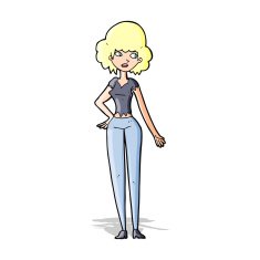 cartoon pretty woman N118