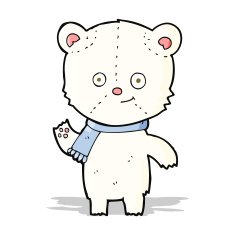 Cartoon Polar Bear Waving N5