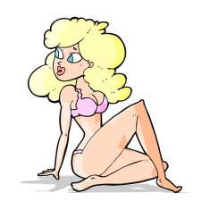 cartoon sexy woman in underwear N7