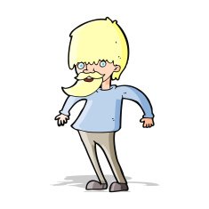 cartoon bearded man shrugging shoulders N2