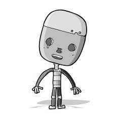 cartoon sad robot N4