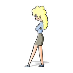 cartoon annoyed woman N84