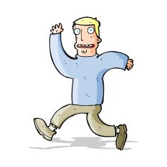 cartoon terrified man N134