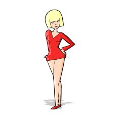cartoon pretty woman N122