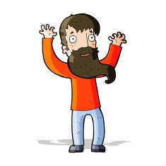 cartoon excited man with beard N4