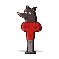 cartoon wolf man N20
