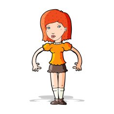 cartoon woman looking sideways N5