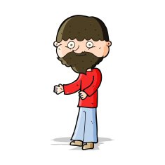 cartoon happy bearded man N5