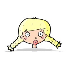 cartoon confused female face N4