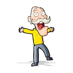cartoon shocked old man N16