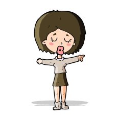 cartoon pointing woman N13
