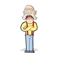 cartoon shocked old man N17