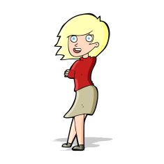 cartoon happy woman N120