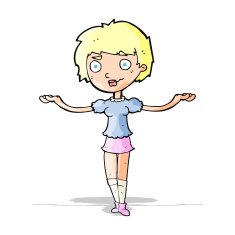 cartoon woman spreading arms N4