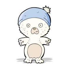 cartoon cute polar bear in hat N2