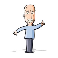 cartoon man issuing stern warning N5