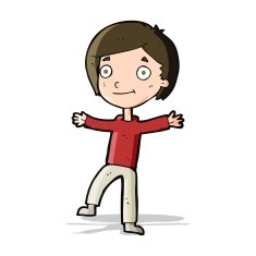 cartoon excited boy N69