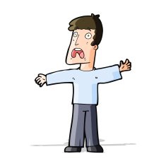 cartoon frightened man N57