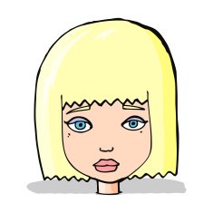 cartoon female face N63