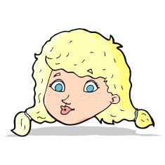 cartoon pretty female face N34