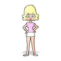 cartoon surprised woman N105