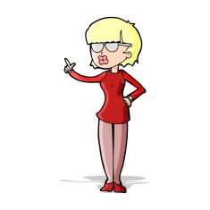 cartoon woman wearing spectacles N21