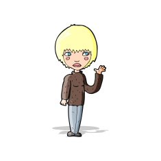 Cartoon Woman Waving N139