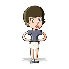cartoon woman with hands on hips N98