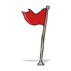 Cartoon Flag On Pole N4