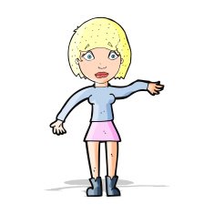 cartoon surprised woman N106