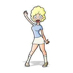 cartoon woman dancing N14