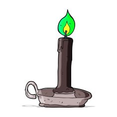 cartoon spooky black candle N2