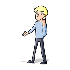 Cartoon Man Asking Question N55