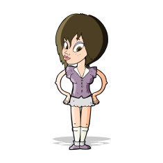 cartoon woman with hands on hips N99