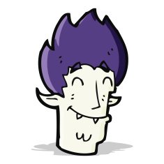 cartoon happy vampire head N4