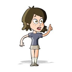 cartoon woman asking question N69