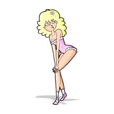 cartoon woman in lingerie N20