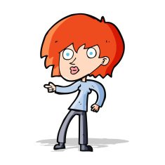 cartoon surprised woman pointing N4