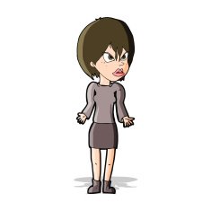 cartoon annoyed woman N87