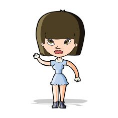 Cartoon Woman Waving N141