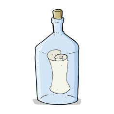 cartoon letter in bottle N4