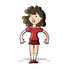 cartoon pretty girl with shocked expression N4